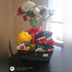 Men's custom gift basket pamper me I love you Father's Day birthday anniversary
